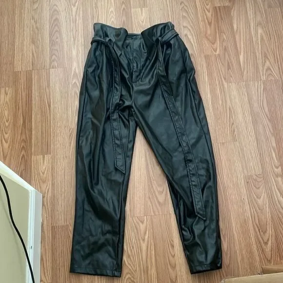 Akira Black Pleather Trouser - Picture 1 of 3